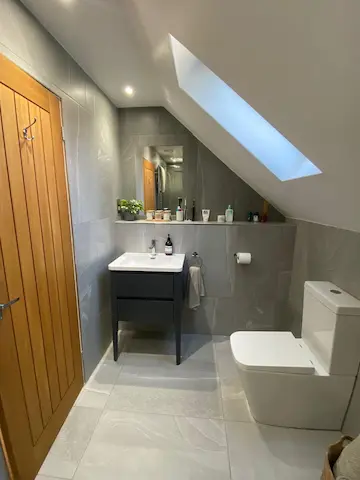Grey Bathroom with Integrated mirror